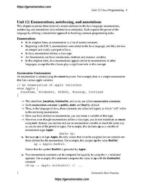 Unit 12 Enumarations autoboxing and annotations - Unit-12 / Java ...