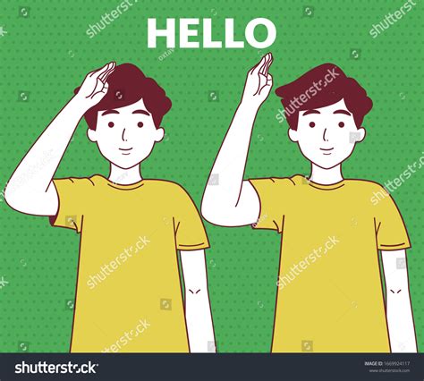 American Sign Language Asl Hello: เวกเตอร์สต็อก (ปลอดค่าลิขสิทธิ์ ...