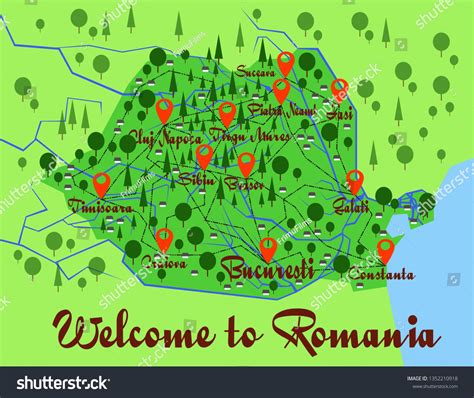Romania Map Country Infographics Digital Vector Stock Vector (Royalty Free) 1352210918