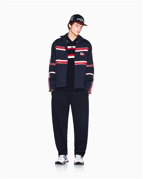 Regular fit polo shirt with zip and contrasting bands | Armani Exchange