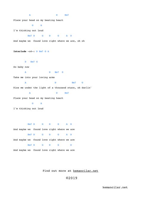Thinking out loud ukulele chords – Free Sheet Music