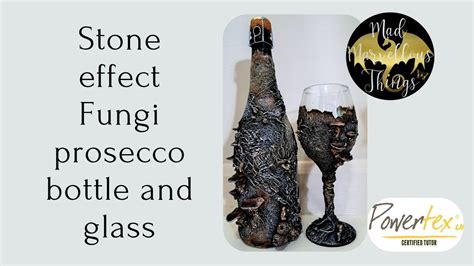 Powertex Stone effect Fungi prosecco Bottle (full) plus wine glass, The ...
