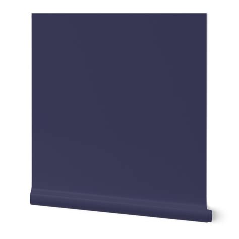 Dark navy blue solid color / plain deep Wallpaper | Spoonflower