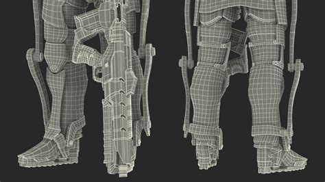 3D Soldier in Futuristic Exoskeleton Idle Pose model | 3D Molier ...