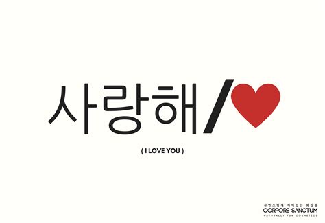 Korean Hangul Art: 'I Love You' in Both Languages