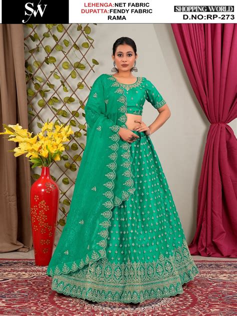 (Copy) Glamorous mehendi green Net Lehenga – Shopping World