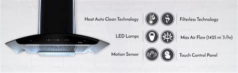 Elica 90 cm 1425 m3/hr Filterless Autoclean Kitchen Chimney with Free ...