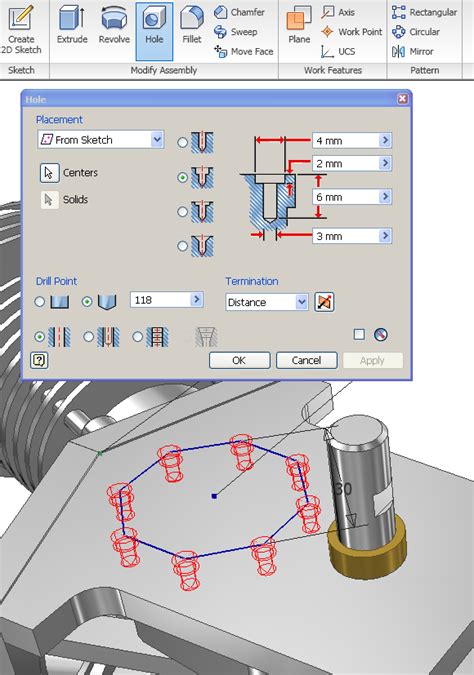 Image result for Inventor Pattern Hole Over Chain