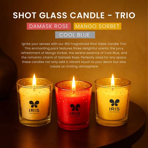 IRIS Fragranced Shot Glass Candle - Trio – IRIS Home Fragrances