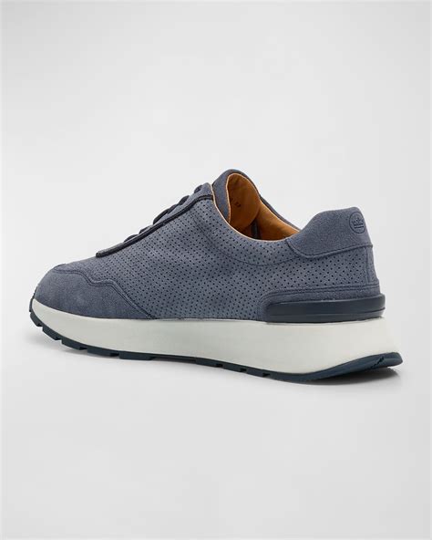 Peter Millar Men's Wayfare Perforated Suede Runner Sneakers | Neiman Marcus