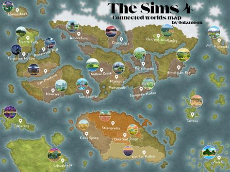 The Sims 4 - Connected Worlds Map - Oolamoon