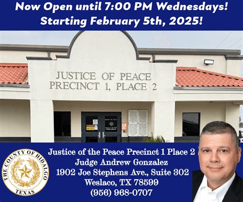Hidalgo County Justice of The Peace Precinct 1, Place 2 Extends Office ...