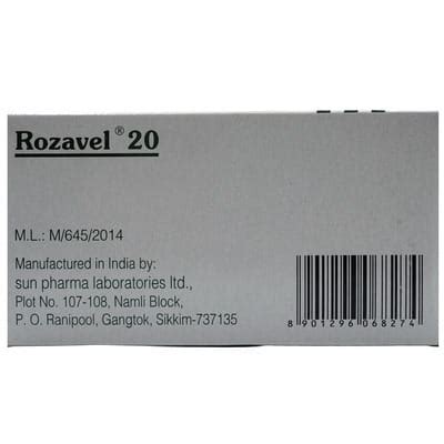 Rozavel 20 MG Tablet (15): Uses, Side Effects, Price & Dosage | PharmEasy