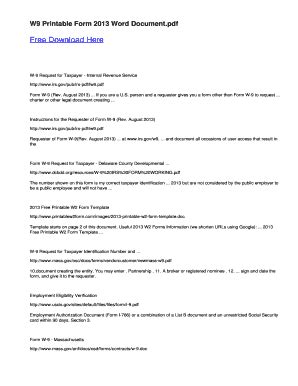 Fillable Online W9 Printable Form 2013 Word Document Fax Email Print ...