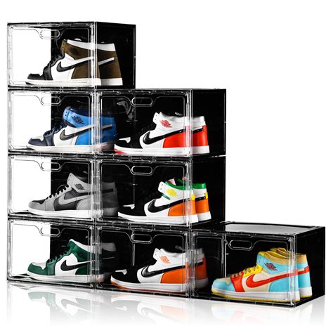 Amazon.com: Amllas New 8 Pack Shoe Boxes Stackable, Large Shoe Storage ...
