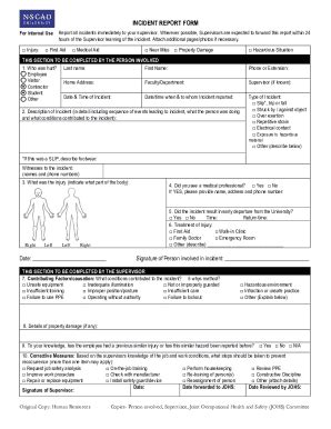 Fillable Online Exhibit A:5-A Accident and Incident Report Form Fax ...