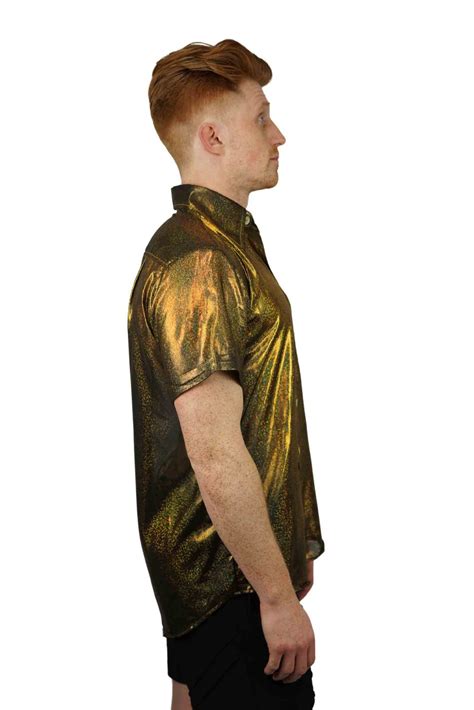 Mens Gold Button Down Shirt | Gold Dress Shirt | Love Khaos