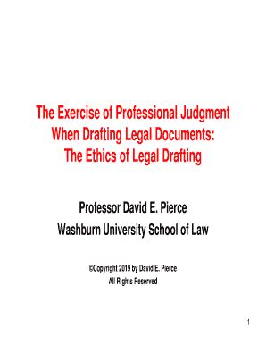 Fillable Online The Exercise of Professional Judgment When Drafting ...