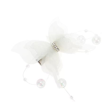 Duckbill Butterfly Bead Hair Clips for Home Green White 1 Pc