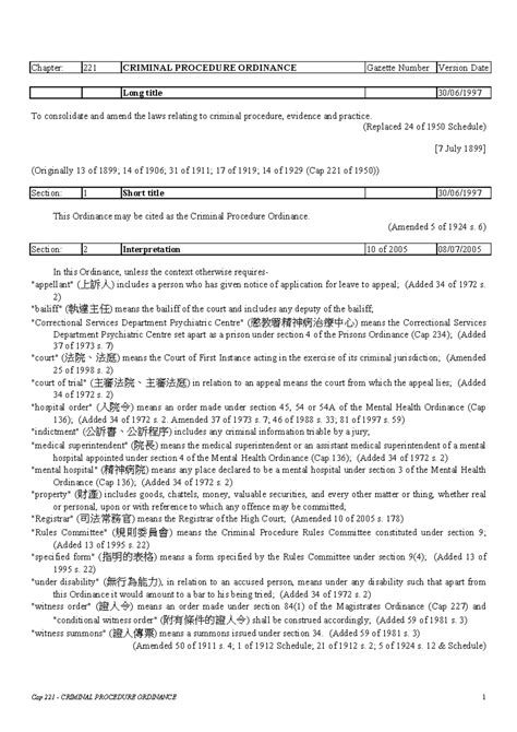 Criminal Procedure Ordinance CPO - Chapter: 221 CRIMINAL PROCEDURE ...