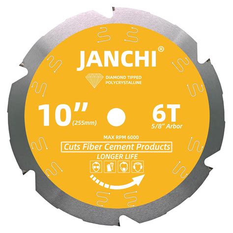 Buy 10-Inch 6T PCD Tip Hardie Fiber Cement Saw Blade with 5/8-Inch DMK ...