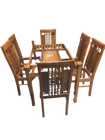 Sagwan Dining Table (6 Seater) : Amazon.in: Home & Kitchen