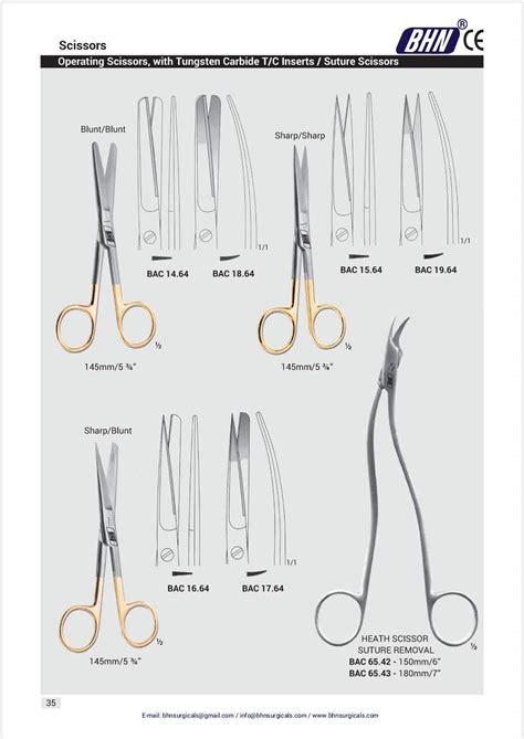 BHN SUTURE SCISSORS, HEATH SUTURE REMOVAL SCISSORS, 150MM, 6""BHN" - CE ...