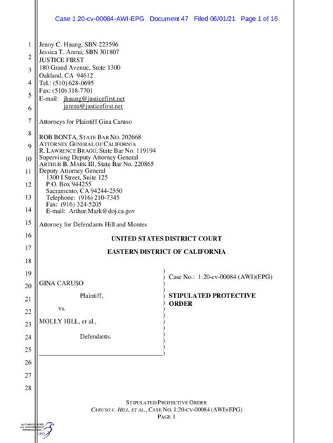 Fillable Online Case 1:20-cv-00084-AWI-EPG Document 47 Filed 06/01/21 ...