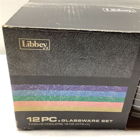 Buy Libbey Pastel Vintage Tumblers 12 Pc. Back & White Stripe 16 Oz ...