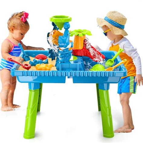 Bennol Kids Sand Water Table Toys for Toddlers, 2 in 1 Outdoor Sand and ...