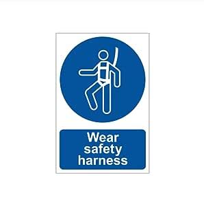 Wear Safety Harness Sign Waterproof Sticker : Amazon.in: Office Products