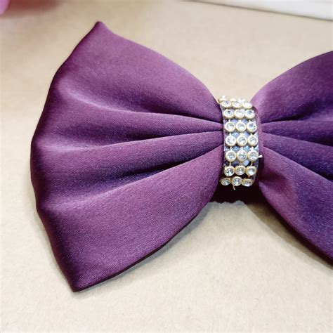Wine Satin Bow | Curly Sisters India