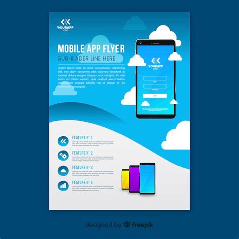 Mobile phone app flyer | Free Vector