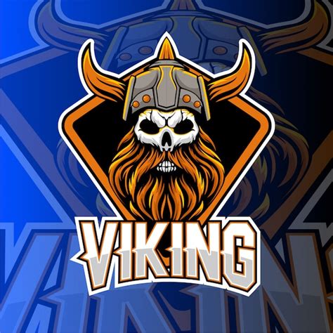 Viking gaming e sports logo badge | Premium Vector