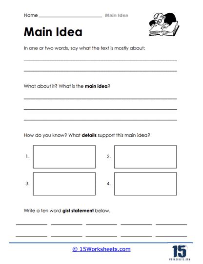 Image result for Topic and Controlling Idea Worksheet