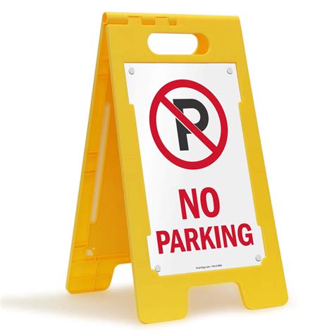 SmartSign ââ‚¬Å“No Parkingââ‚¬Â Folding Floor Sign | 25" x 12" Plastic ...