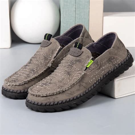 Menico Men Canvas Breathable Soft Sole Non Slip Comfy Casual Driving ...