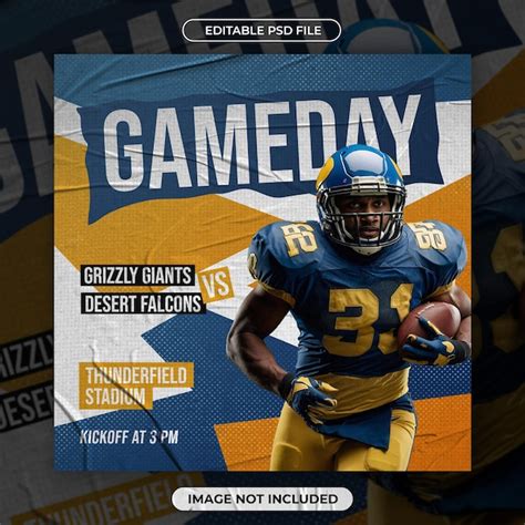 Editable templates for american football events | Premium PSD