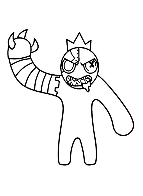 Blue Rainbow Friends Roblox Coloring Page - Free Printable Coloring Pages