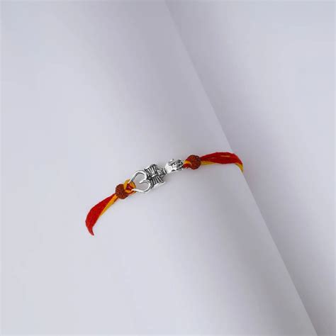 Trishul Damru Silver Rakhi for Brother