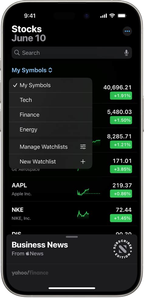 Manage multiple watchlists in Stocks on iPhone - Apple Support (IN)
