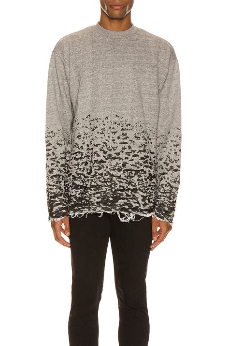 JOHN ELLIOTT Burn Out Mock Neck Sweatshirt in Grey | REVOLVE