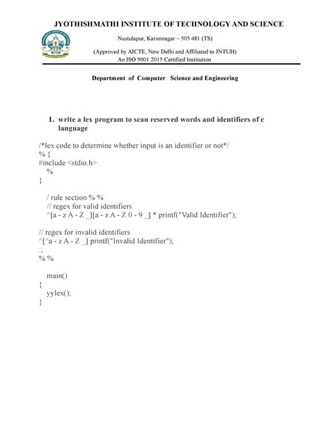 CD LAB Manual 2020-21 - HI JKL - Nustulapur, Karimnagar – 505 481 (TS ...