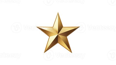 AI generated Golden star cut out. Realistic gold star on transparent ...