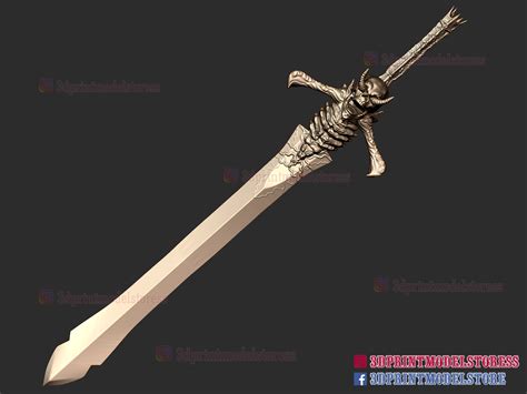 😈 Devil May Cry Rebellion Sword 3D print model・ 3D File for 3D printing ...