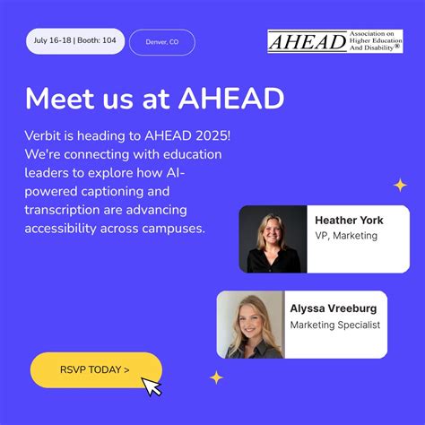 We’re heading to the 48th Annual AHEAD Conference! | Verbit.ai