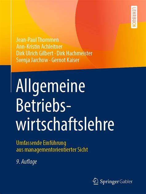 Buy Allgemeine Betriebswirtschaftslehre: Umfassende Einführung aus ...