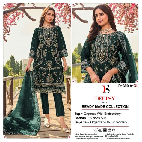 DEEPSY SUITS D 390 ORGANZA HEAVY EMBROIDERED DESIGNER READY MADE ...