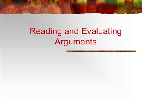 Image result for Example Evaluation of Arguments