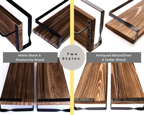 Peter's Goods Rustic Floating Wall Shelves with Rails - Decorative ...